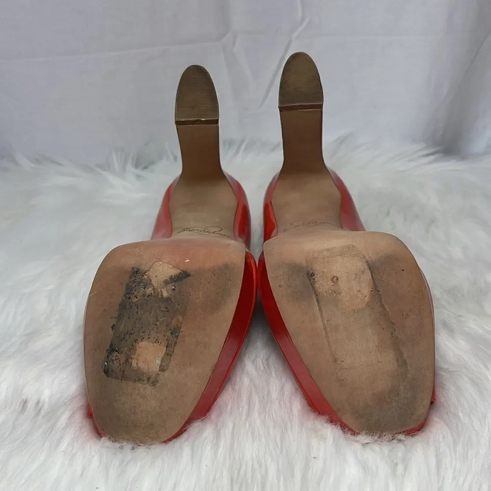 Sam‎ Edelman Tacoma Flamingo Patent Platform Peep Toe Heels Sz 7.5